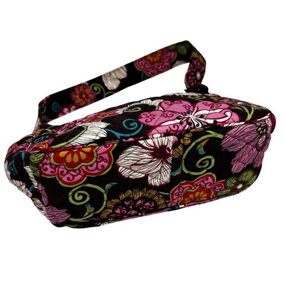 Vera Bradley quilted cotton shoulderbag purse pink brown floral preppy casual - Picture 4 of 7